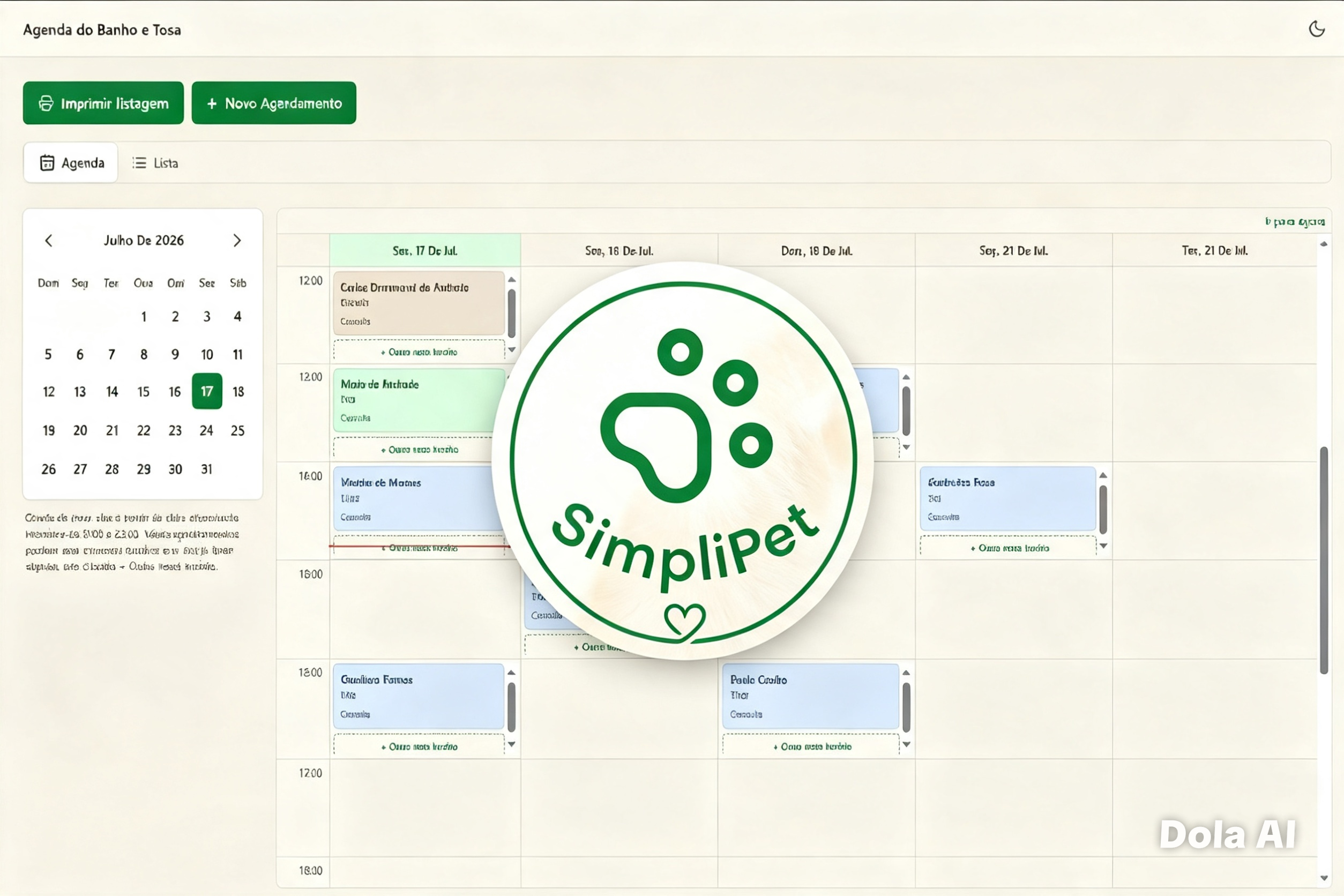 Cadastro de cliente e histórico de vendas organizados no SimpliPet, fora da planilha
